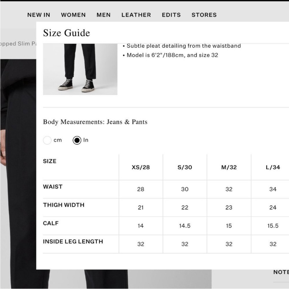 ALLSAINTS • the tallis cropped slim pants sz 30 - Picture 5 of 11